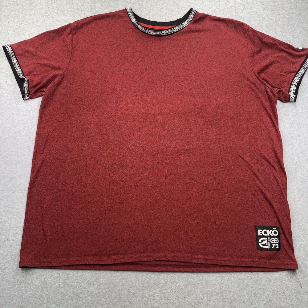 VTG Y2K Ecko Unltd. Men's 3XL Red Solid Logo Crew Neck Short Sleeve T-Shirt Tee